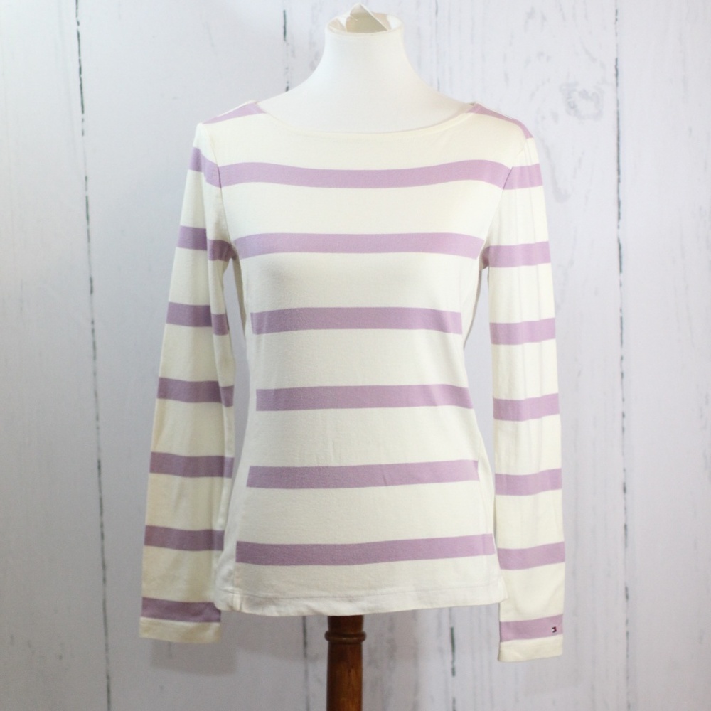 Tommy Hilfiger Purple Cream Striped Long Sleeve